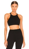 Commando Studio Racerback Stretch Woven Sports Bra In Black