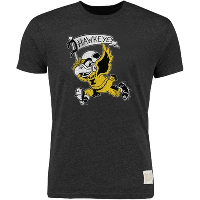 Retro Brand Original  Heather Black Iowa Hawkeyes Vintage Herky Tri-blend T-shirt