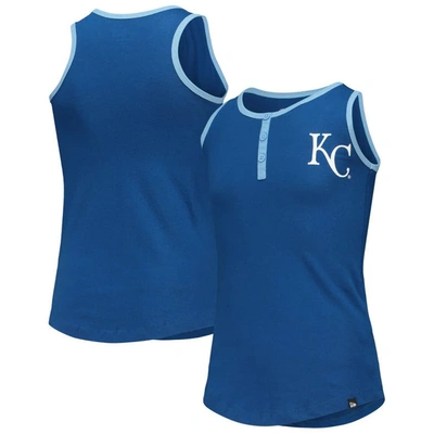 New Era Kids' Girls Youth  Royal Kansas City Royals Henley Tank Top