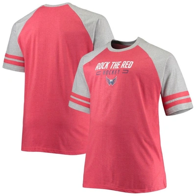 Profile Men's Heathered Red Washington Capitals Big And Tall Raglan T-shirt