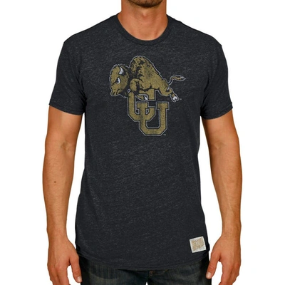 Retro Brand Original  Black Colorado Buffaloes Vintage Tri-blend Logo T-shirt