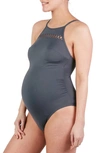 Cache Coeur Brisbane One-piece Maternity Swimsuit In Grey
