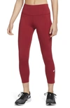 Nike Epic Luxe Women's Mid-rise Crop Pocket Running Leggings In Pomegranate