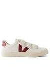 Veja Recife Velcro Leather Trainers In Extra White Marsala