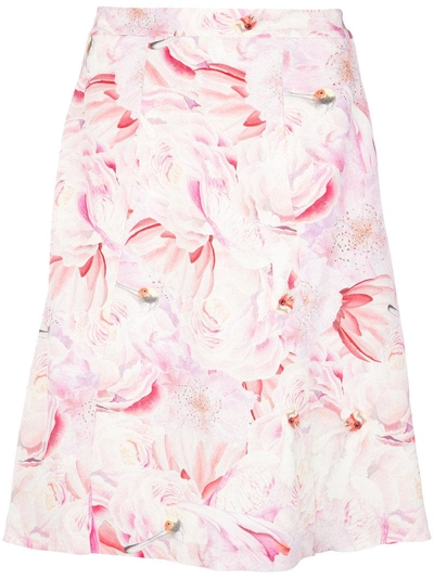 Isolda Printed Midi Skirt - Pink
