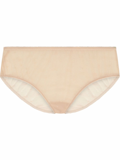 Dolce & Gabbana Dg Tulle Mid-rise Briefs In Pale Pink