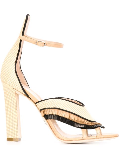 Paula Cademartori Fringe High-heel Sandals | ModeSens