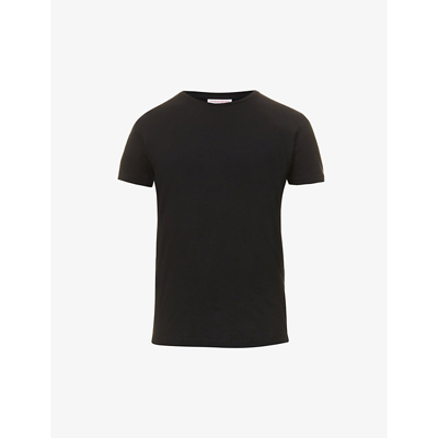 Orlebar Brown Ob-t Tailored Crewneck Cotton-jersey T-shirt In Black