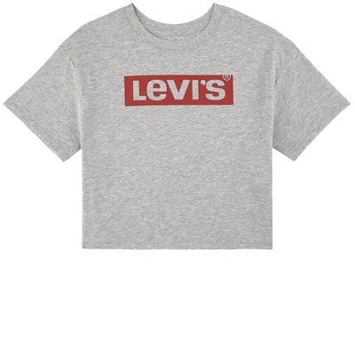 Levi's Kids' Logo Crop T-shirt Gray In Grey