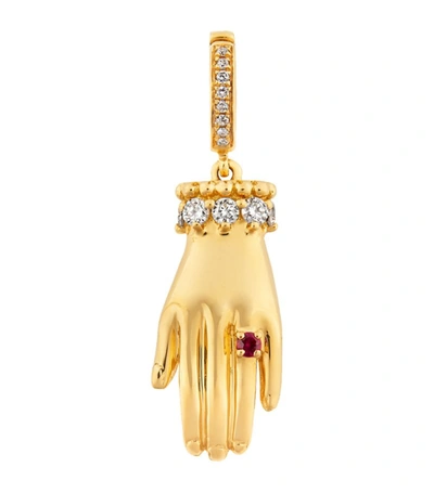 Annoushka Yellow Gold, Diamond, Ruby And Garnet My Heart In Your Hands Charm