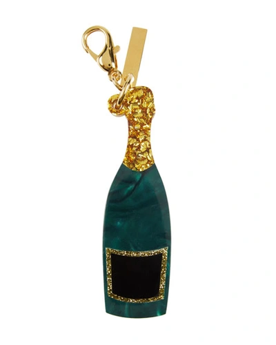 Edie Parker Champagne Bottle Bag Charm In Green