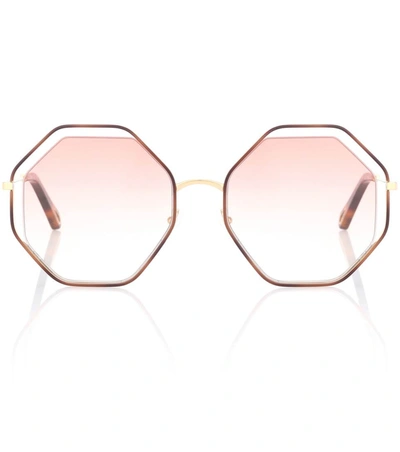 Chloé Women's Poppy Geometric Octagonal Sunglasses, 58mm In Peach