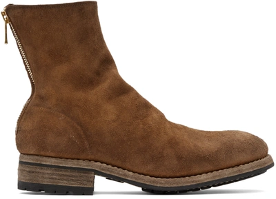 Undercover Tan Guidi Edition Horse Zip Boots In Beige