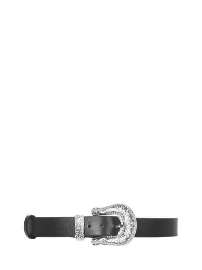 Alexandre Vauthier Embellished-buckle Leather Belt In Black