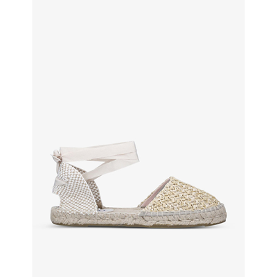 Manebi Yucatan Contrast-sole Cotton Mules In White