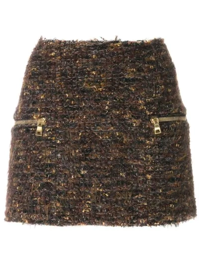 Balmain Tweed Mini Skirt In Multicolour