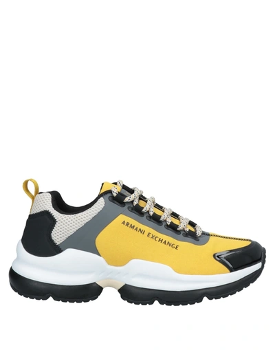 Armani Exchange Sneakers In Yellow