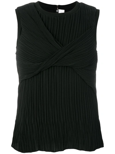 Victoria Victoria Beckham Pleated Twist Blouse In Black