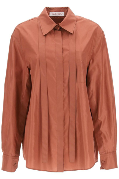 Valentino Long-sleeve Button-fastening Shirt In Brown