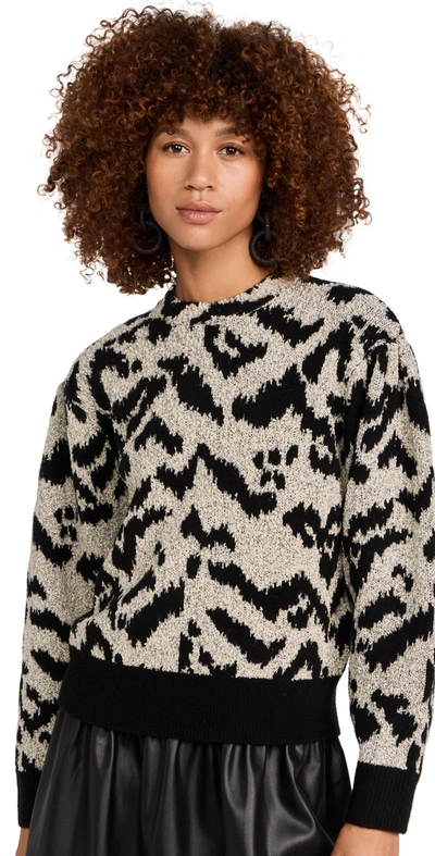 Ulla Johnson Nalla Wool-blend Bouclé-jacquard Sweater In Blk/wht