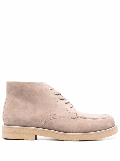 12 Storeez Tonal Stitching Ankle Boots In Neutrals
