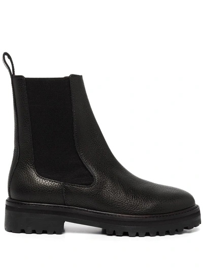 Reformation Katerina Lug Sole Chelsea Boots In Black Tumbled