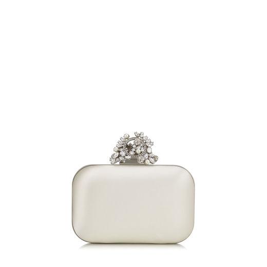 ivory satin clutch