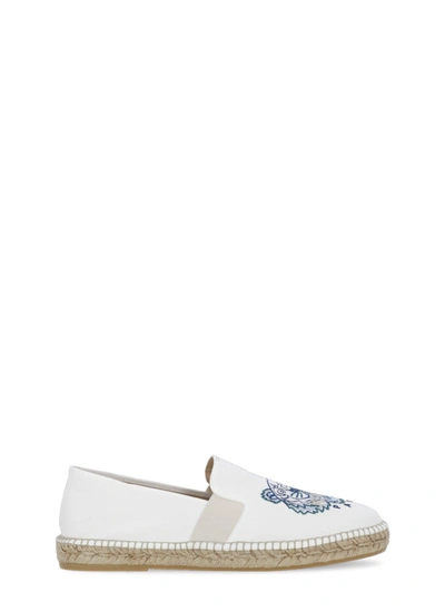 Kenzo Tiger Embroidered Espadrilles In White