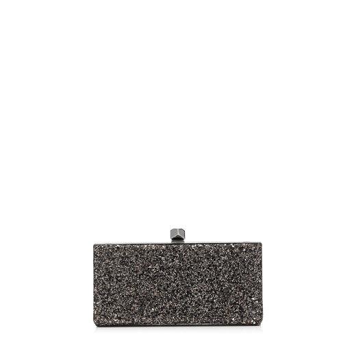 bronze glitter clutch bag