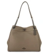 Coach Edie Leather Shoulder Bag In Stone