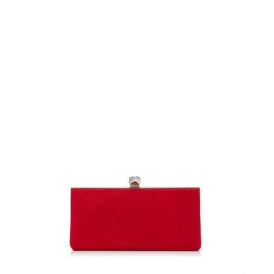 Jimmy Choo Celeste/s Red Suede Clutch Bag With Cube Clasp | ModeSens