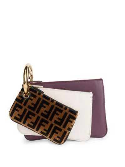 Fendi Zucca 3-piece Zip Pouch Set In Multi