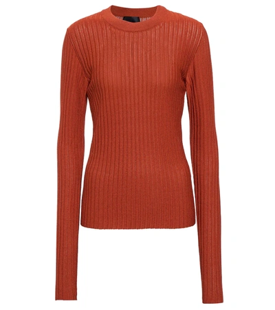 Givenchy Ribbed Slim-fit Woven Sweatshirt In Terracotta