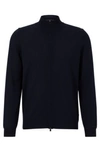Hugo Boss Virgin-wool Cardigan In A Regular Fit In Dark Blue
