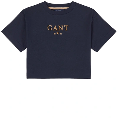 Gant Stars Crop Top Navy In Blue