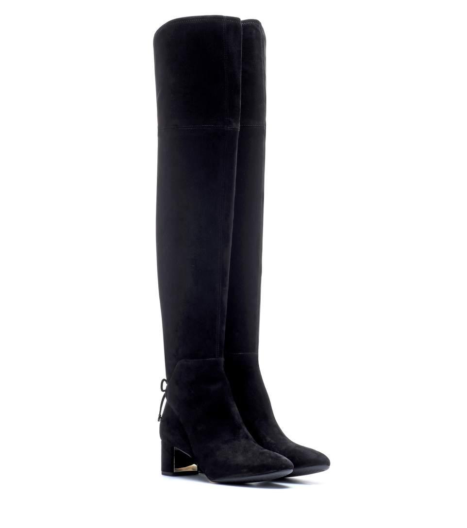 Tory Burch Laila 45 Suede Over-the-knee Boots In Llack | ModeSens