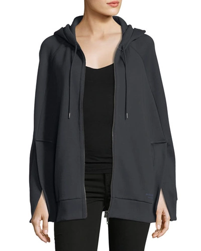 Burberry Hooded Jersey Cape, Navy