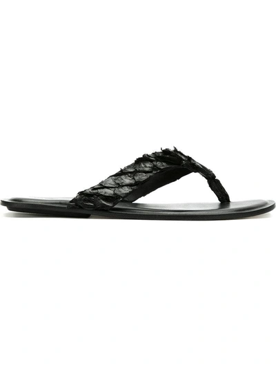 Osklen Leather Flip Flops - Black