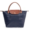 Longchamp Small Le Pliage Top Handle Tote - Blue In New Navy