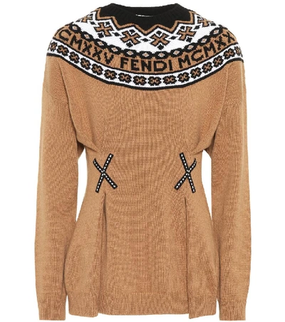 Fendi Wool And Cashmere Sweater In Phosphorus