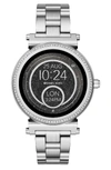Michael Kors Sofie Stainless Steel Touchscreen Smartwatch, 42mm In Silver/ Black/ Silver