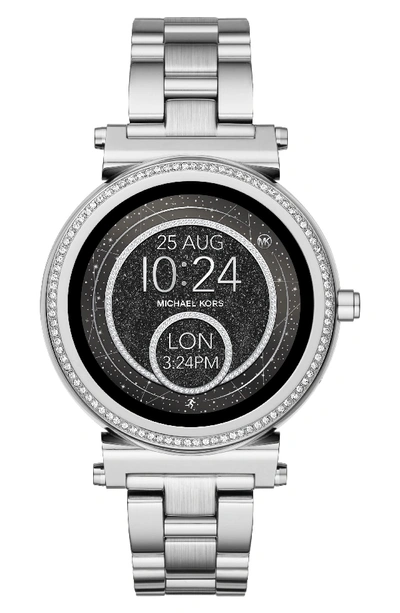 Michael Kors Sofie Stainless Steel Touchscreen Smartwatch, 42mm In Silver/ Black/ Silver
