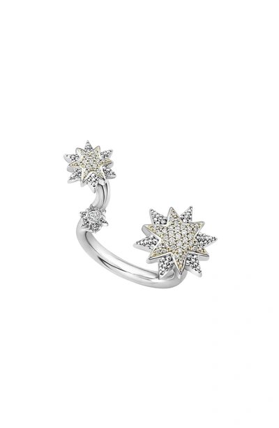 Lagos 18k Gold & Sterling Silver North Star Diamond Ring In White/silver