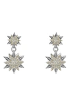 Lagos 18k Gold & Sterling Silver North Star Diamond Double Drop Earrings In White/silver