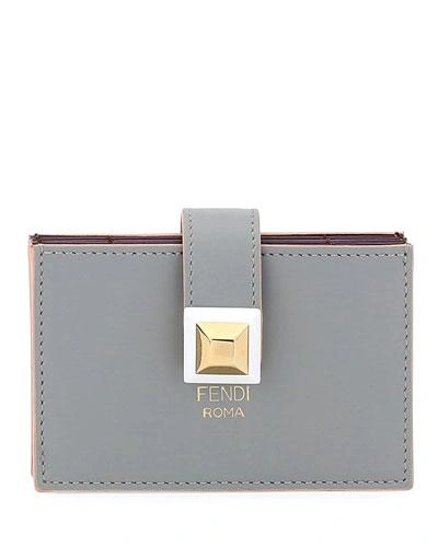 Fendi Liberty Calf Leather Flat Pouch In White/gold