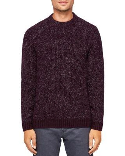 Ted Baker Teabery Striped-trims Knitted Jumper In Deep Purple