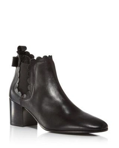 Kate Spade New York Garden Scalloped Chelsea Booties In Black