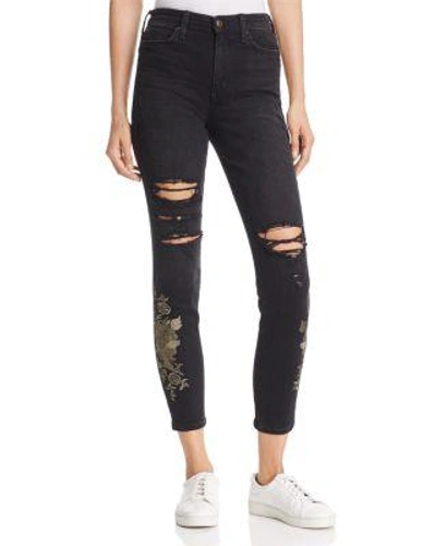 Joe's Jeans The Charlie Ankle Ripped Embroidered Skinny Jeans In Sookie