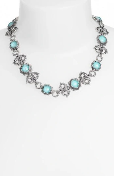 Konstantino 'aegean' Collar Necklace In Silver/ Turquoise