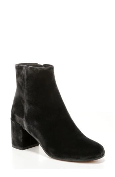 Vince 'blakely' Block Heel Bootie In Graphite Velvet